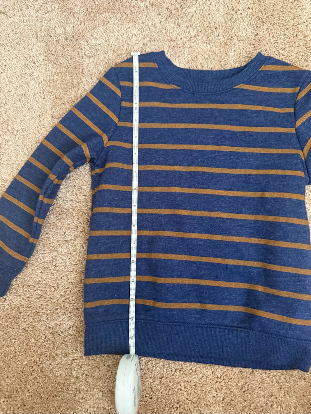 Cat & Jack Toddler Boy Blue & Orange Striped Crewneck Sweatshirt Size 4T - Picture 8 of 8